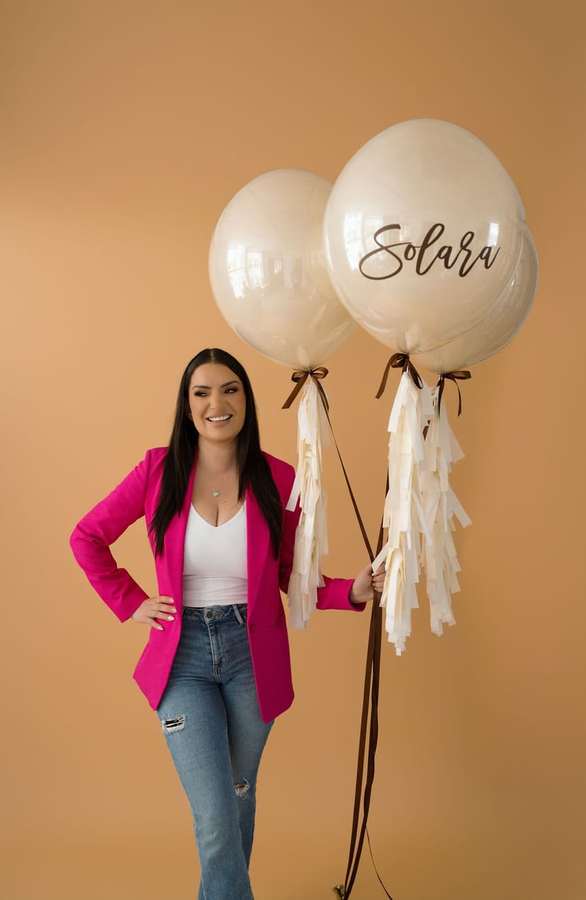 Happy Birthday marquee letters at a colorful celebration setup